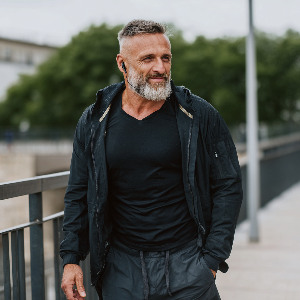 53 years old man enjoying active lifestyle after dietary coaching